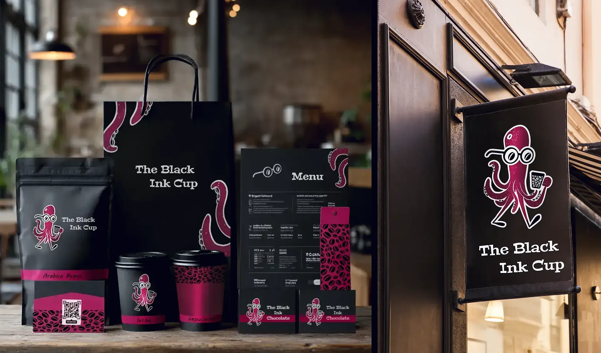 the black ink cup label